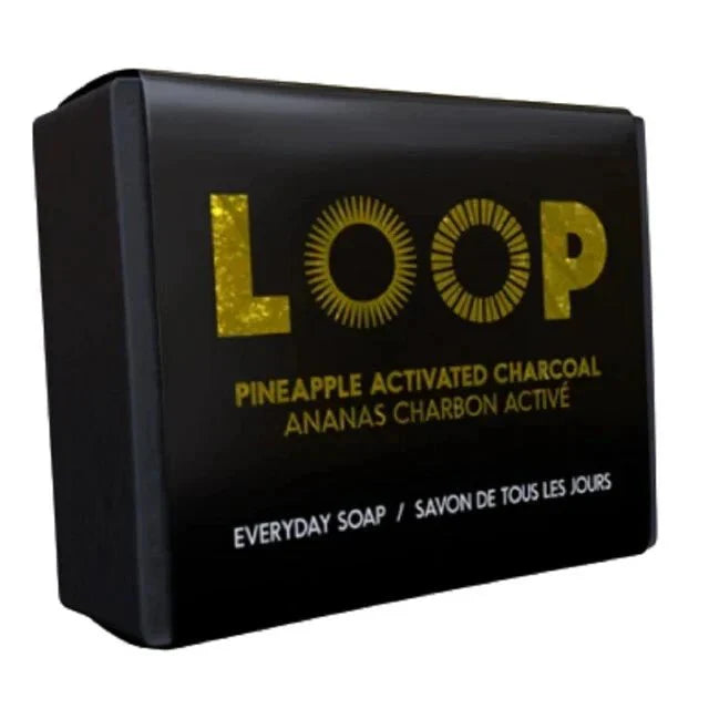 LOOP PINEAPPLE ACTIVATED CHARCOAL SOAP - PACKAGING OF 2QT, 6 Pack - ARILON