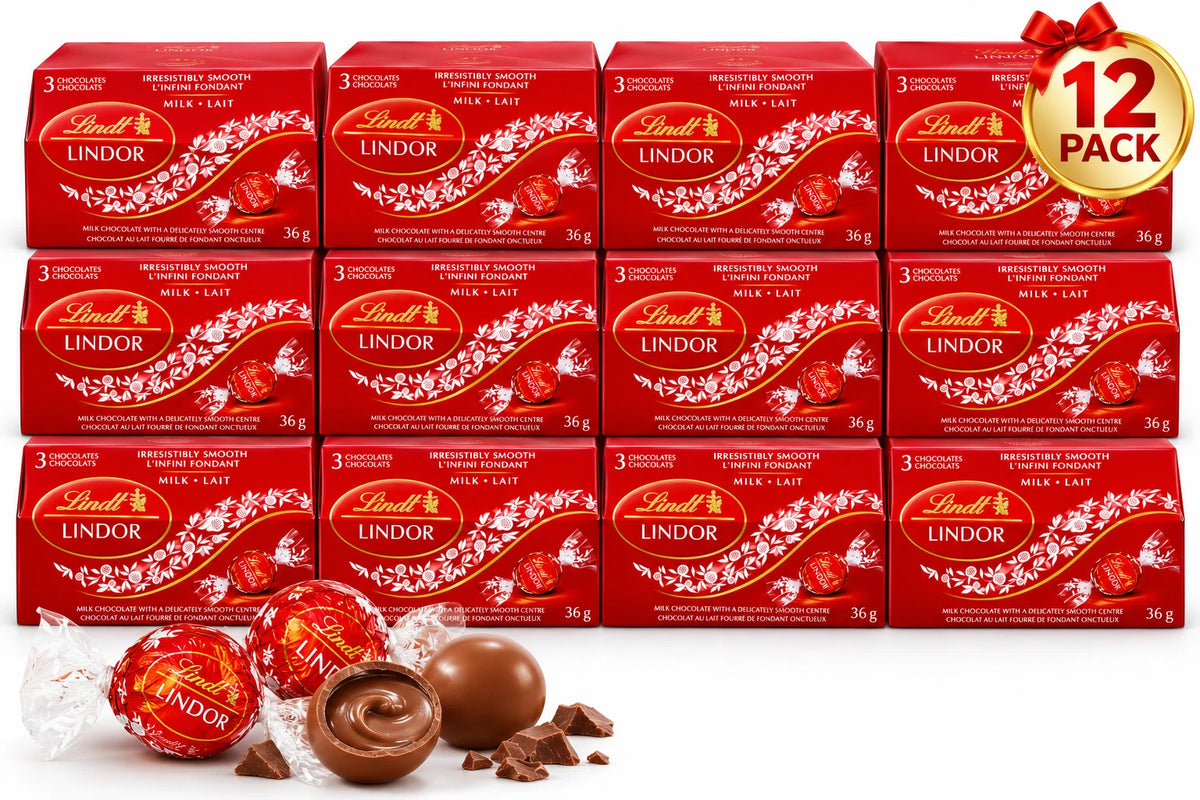 Lindt LINDOR Milk Chocolate Truffles Gift Box, 12-Pack, 36g Each