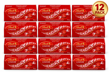 Lindt LINDOR Milk Chocolate Truffles Gift Box, 12-Pack, 36g Each