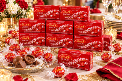 Lindt LINDOR Milk Chocolate Truffles Gift Box, 12-Pack, 36g Each