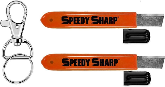 2 PACK Speedy Sharp Carbide Knife Sharpener, Key Chain & Hook Ring included Orange - Sal Sale inc