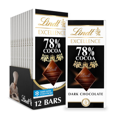 Lindt Dark Chocolate Bar, Dark Chocolate Candy. Multiple Flavors