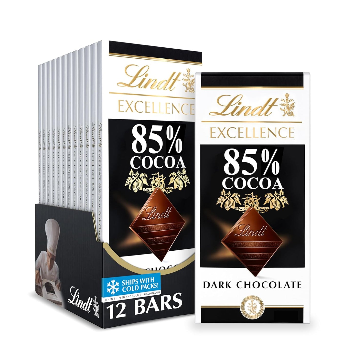 Lindt Dark Chocolate Bar, Dark Chocolate Candy. Multiple Flavors