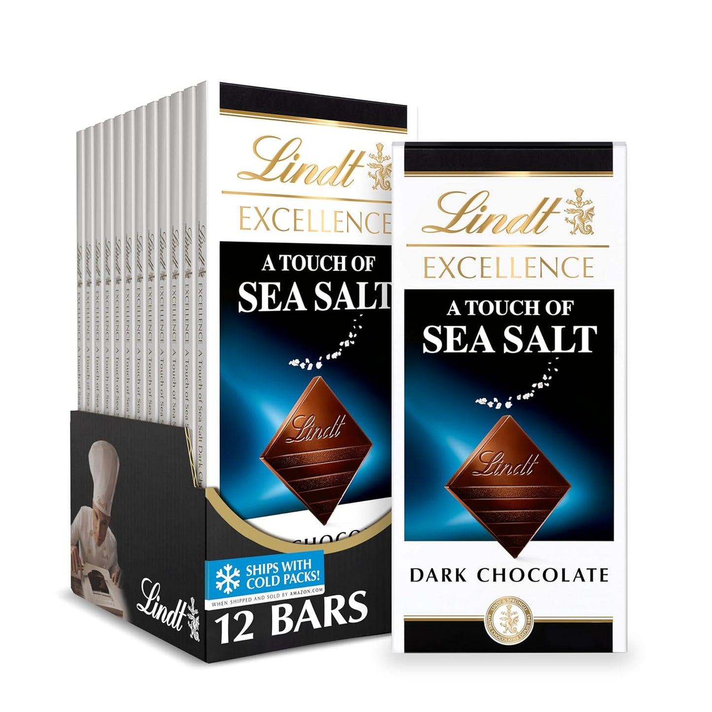 Lindt Dark Chocolate Bar, Dark Chocolate Candy. Multiple Flavors