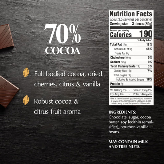Lindt Dark Chocolate Bar, Dark Chocolate Candy. Multiple Flavors