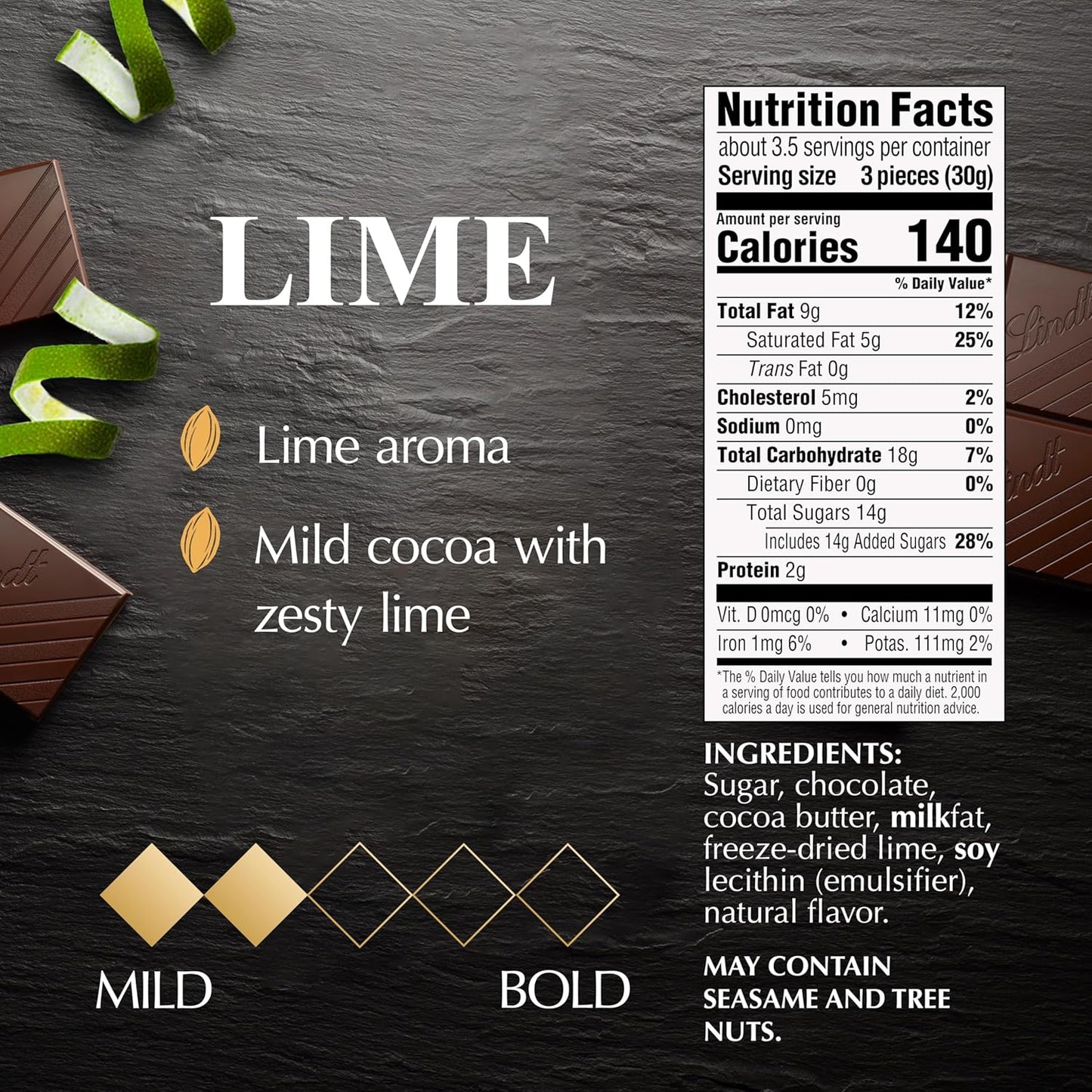 Lindt Dark Chocolate Bar, Dark Chocolate Candy. Multiple Flavors