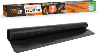 BBQ Reusable Mat - 100% Non - Stick, Easy to Clean Grilling Sheet for Smokers, as Well as Gas, Charcoal and Electric Barbecues, Single Pack, Black - Sal Sale inc