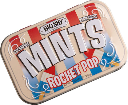 Big Sky Sugar Free Mints Rocket Pop | No Artificial Colors or Flavors | Kosher, Vegan, Gluten Free | Aspartame & Xylitol Free | 50 Count Tin (Pack of 6) - Sal Sale inc