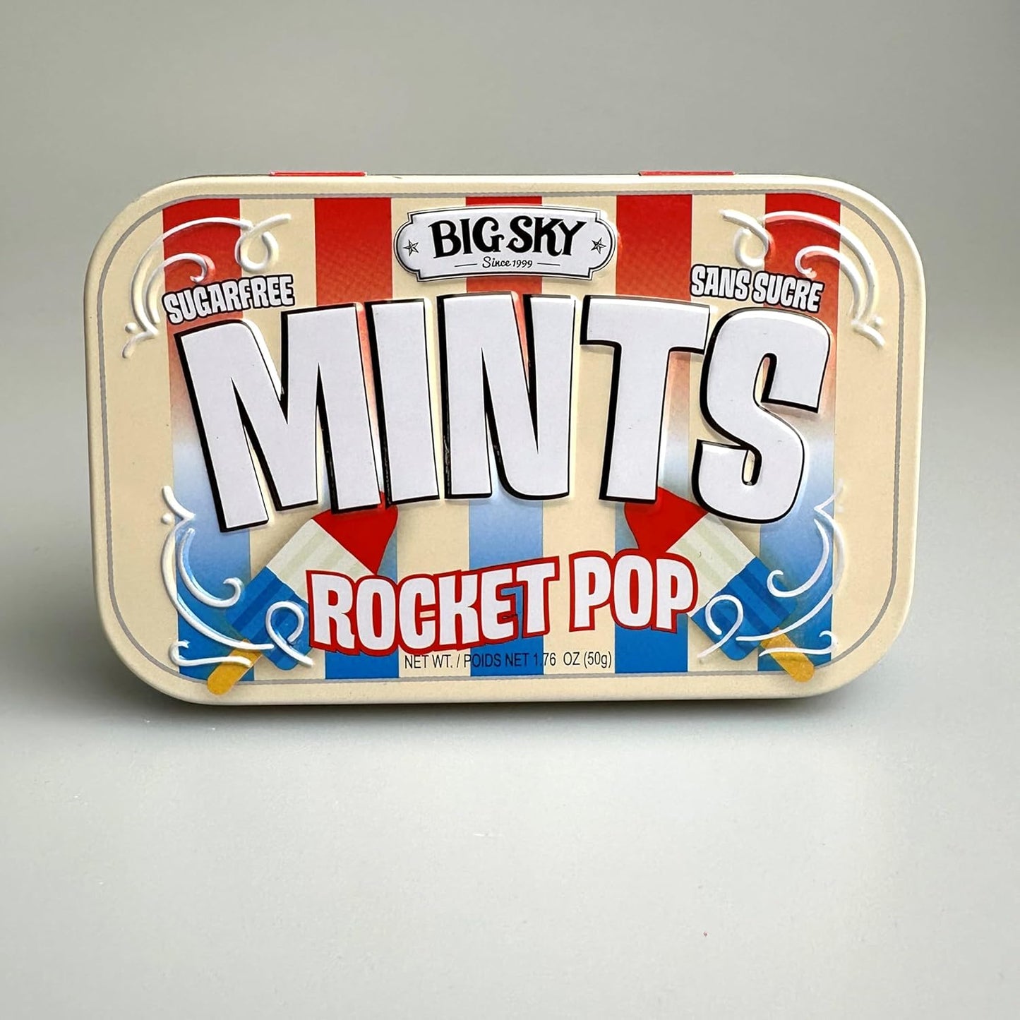 Big Sky Sugar Free Mints Rocket Pop | No Artificial Colors or Flavors | Kosher, Vegan, Gluten Free | Aspartame & Xylitol Free | 50 Count Tin (Pack of 6) - Sal Sale inc