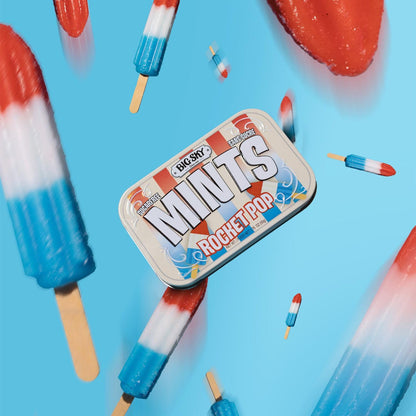 Big Sky Sugar Free Mints Rocket Pop | No Artificial Colors or Flavors | Kosher, Vegan, Gluten Free | Aspartame & Xylitol Free | 50 Count Tin (Pack of 6) - Sal Sale inc