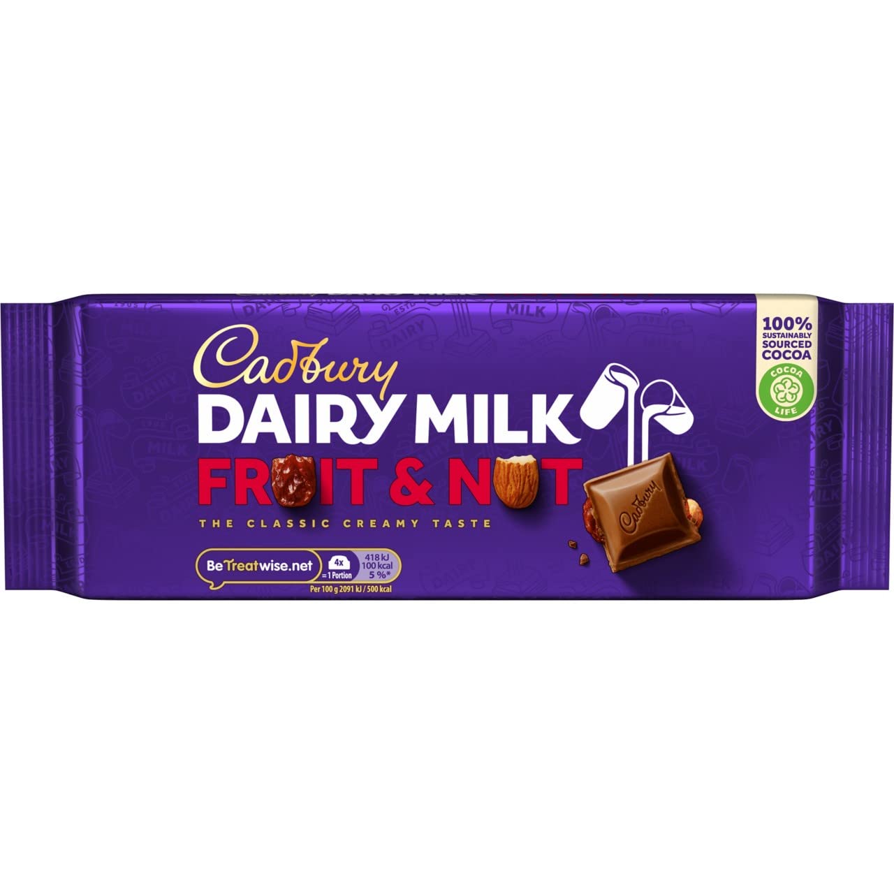 Cadbury Dairy Milk Fruit & Nut Bar, 180g - Hershy1