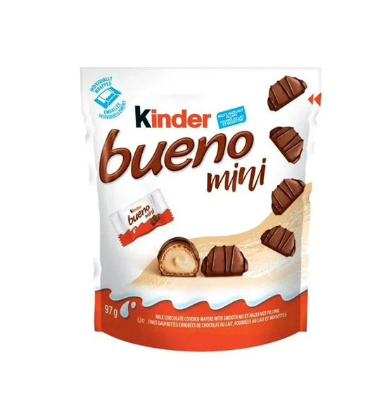 KINDER BUENO Mini Milk Chocolate and Hazelnut Cream Candy Bars, 18 Count, - ARILON