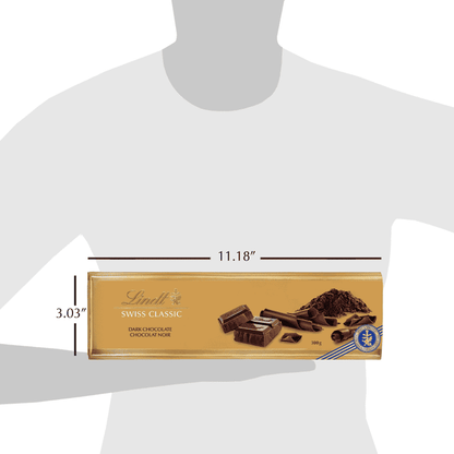 Lindt SWISS CLASSIC Gold Surfin Dark Chocolate Bar, 300g - ARILON