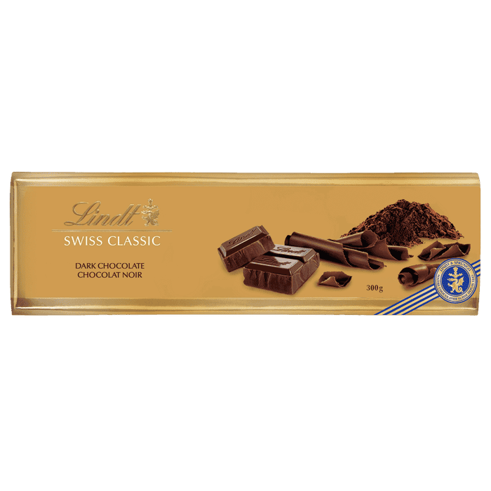 Lindt SWISS CLASSIC Gold Surfin Dark Chocolate Bar, 300g - ARILON
