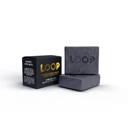 LOOP PINEAPPLE ACTIVATED CHARCOAL SOAP - PACKAGING OF 2QT, 6 Pack - ARILON