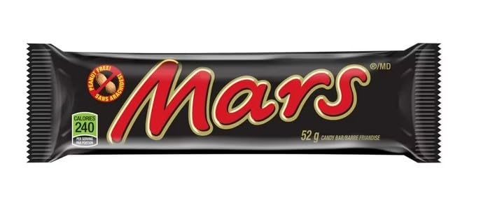 Mars Chocolate Candy Bar, 2.2 oz, Caramel, Nougat, Milk Chocolate (4 full size bars) - Hershy1