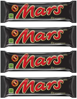 Mars Chocolate Candy Bar, 2.2 oz, Caramel, Nougat, Milk Chocolate (4 full size bars) - Hershy1