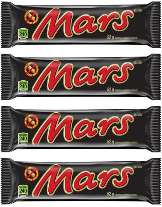 Mars Chocolate Candy Bar, 2.2 oz, Caramel, Nougat, Milk Chocolate (4 full size bars) - Hershy1