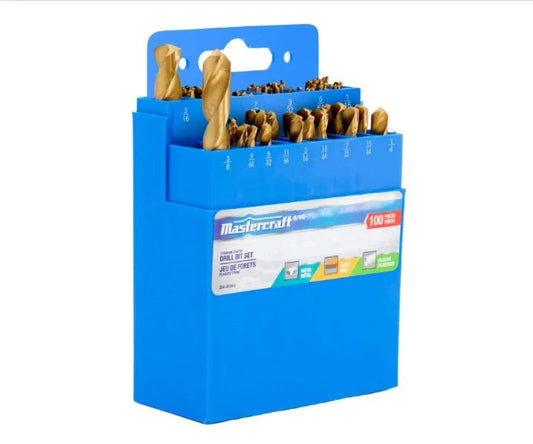Mastercraft Titanium Twist Drill Bit Set | 100 - Piece Coated High Speed Steel - ARILON