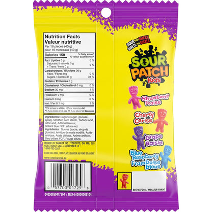Maynards Sour Patch Kids, Berries, Candy, 150g/5.25 oz., Imported from Canada) - Hershy1