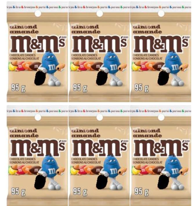 M&M's Almond chocolate candies 3.4oz each (95g) pack of 6 - Sal Sale inc