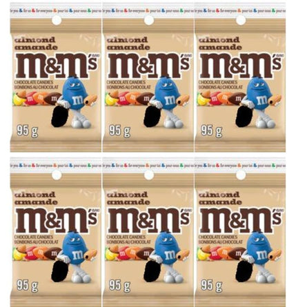 M&M's Almond chocolate candies 3.4oz each (95g) pack of 6 - Sal Sale inc