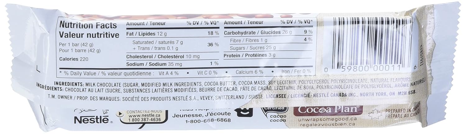 Nestle Aero Chocolate Bars | 24 x 42gram bars | Imported from Canada (Milk Chocolate) - Sal Sale inc