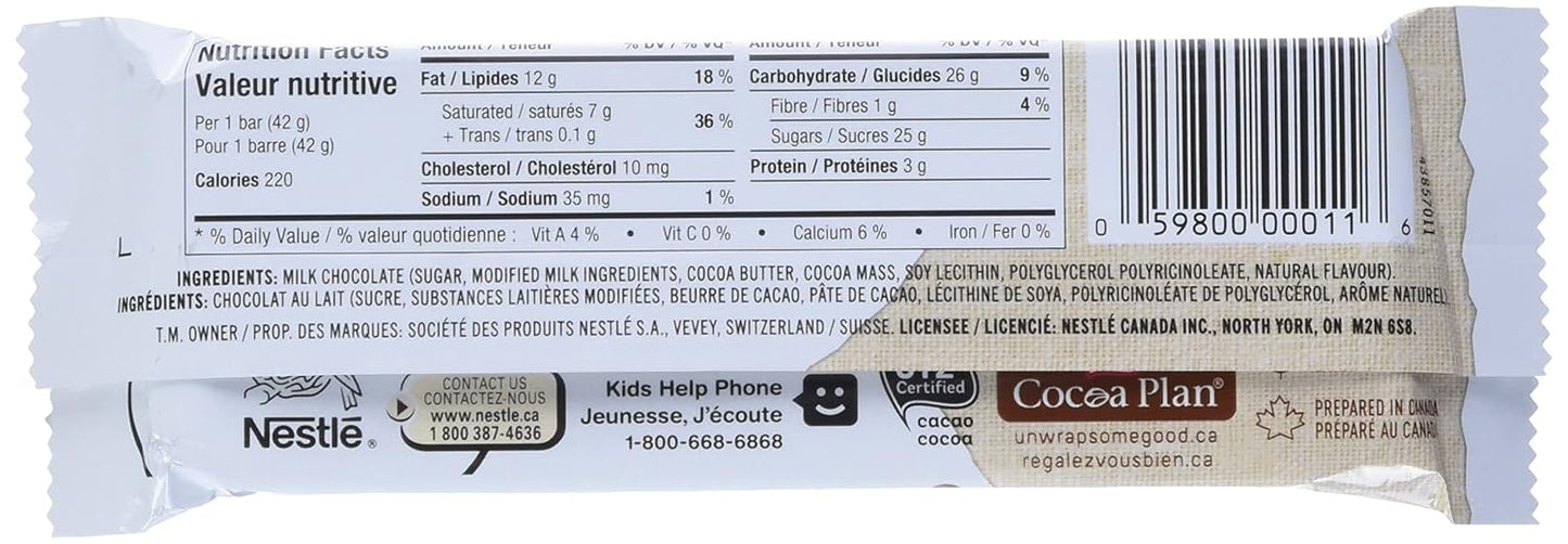 Nestle Aero Chocolate Bars | 24 x 42gram bars | Imported from Canada (Milk Chocolate) - Sal Sale inc