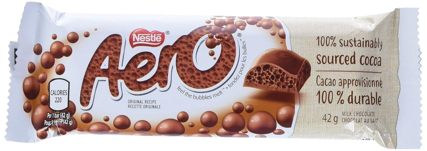 Nestle Aero Chocolate Bars | 24 x 42gram bars | Imported from Canada (Milk Chocolate) - Sal Sale inc
