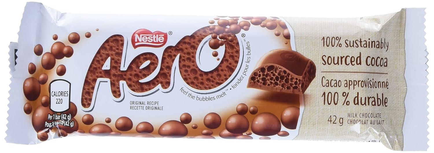 Nestle Aero Chocolate Bars | 24 x 42gram bars | Imported from Canada (Milk Chocolate) - Sal Sale inc