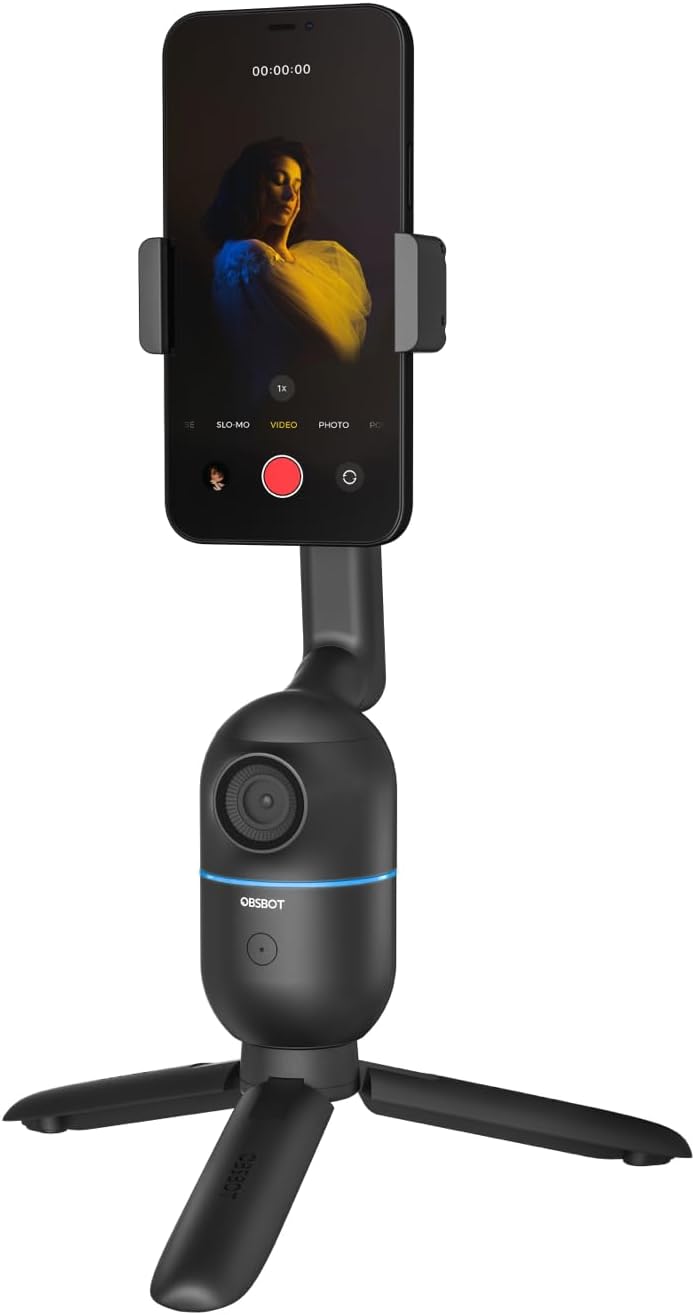 OBSBOT Me AI - Powered Phone Mount, Auto - Tracking Phone Mount with Wide - Angle Sensing Camera, Content Creation Kit for Vlogging, Streaming and Video Calls - Sal Sale inc