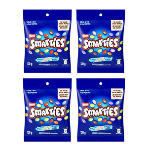 SMARTIES Candy Coated Milk Chocolate Pouch, 130g, 4 Pack - Sal Sale inc