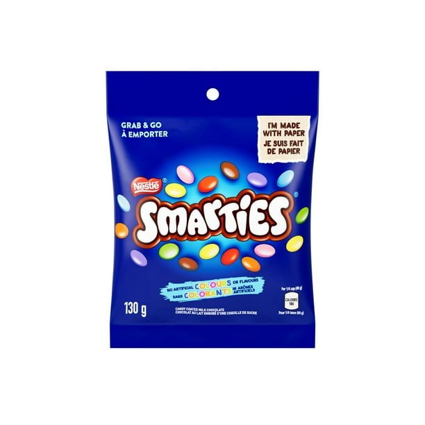 SMARTIES Candy Coated Milk Chocolate Pouch, 130g, 4 Pack - Sal Sale inc