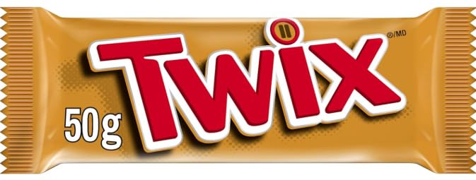TWIX, Caramel Cookie Chocolate Candy Bar, Full Size Bar, 50g per bar (4 full size bars) - Hershy1