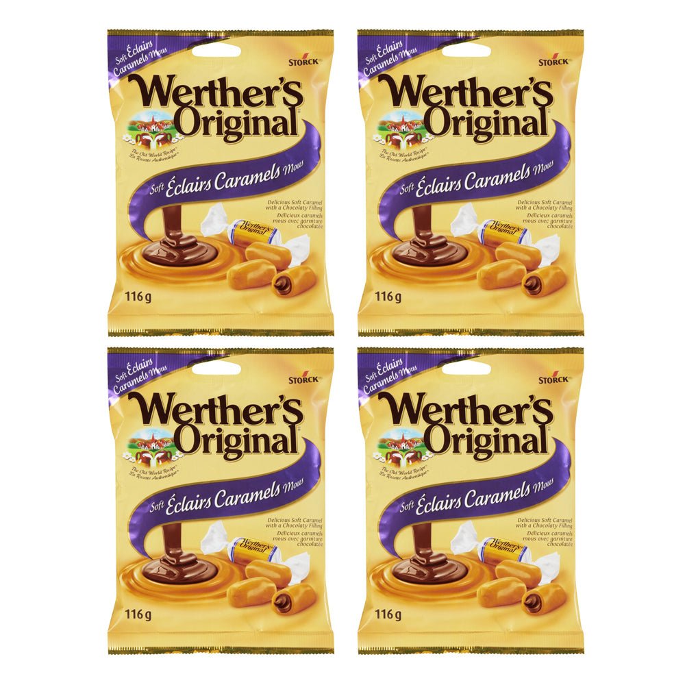 Werther's Original Soft Eclairs Caramel Candies, 116g/4.1oz, 4 Pack - Sal Sale inc